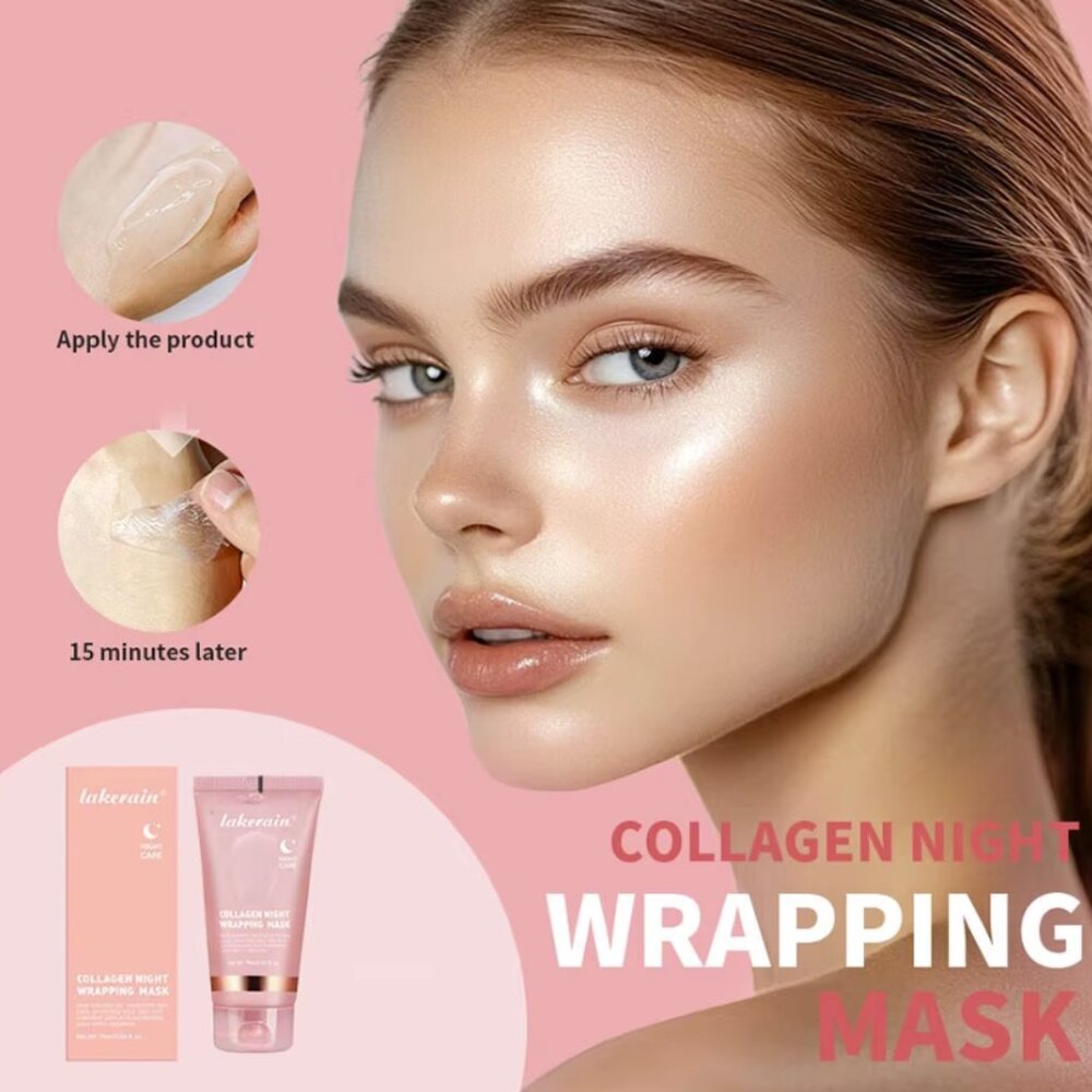 Lakerain Collagen Night Wrapping Mask Elasticity Hydration Care Reduces Sagging
